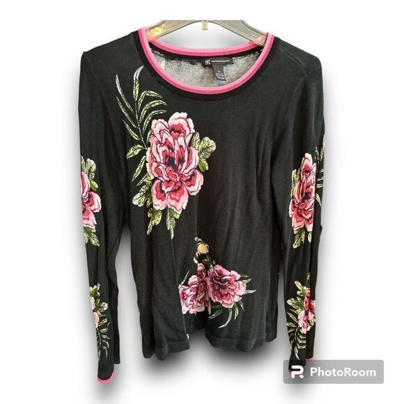 INC International Concepts Sweaters - INC International Concepts Floral and Bee Sweater